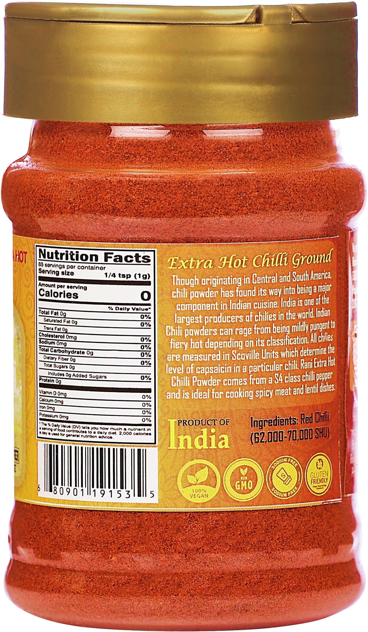 Rani Extra Hot Chilli Powder Indian Spice 3Oz (85G) Pet Jar ~ All Natural | Salt-Free | Vegan | No Colors | Gluten Friendly | Non-Gmo | Kosher | Indian Origin
