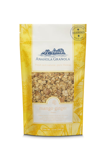 Anahola Granola Mango Ginger 12 oz Granola - Healthy Hawaiian Granola - Ancient Grains With No Sugar Added - Handmade Since 1986