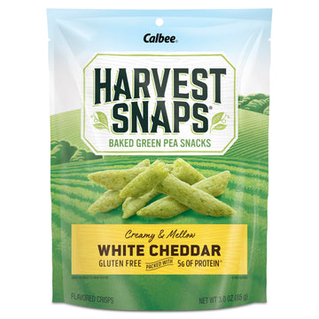 Harvest Snaps Veggie Chips (White Cheddar Snack Crisps) | Powered By Plant Protein, Gluten Free, Non-Gmo Baked Vegetable Crisps