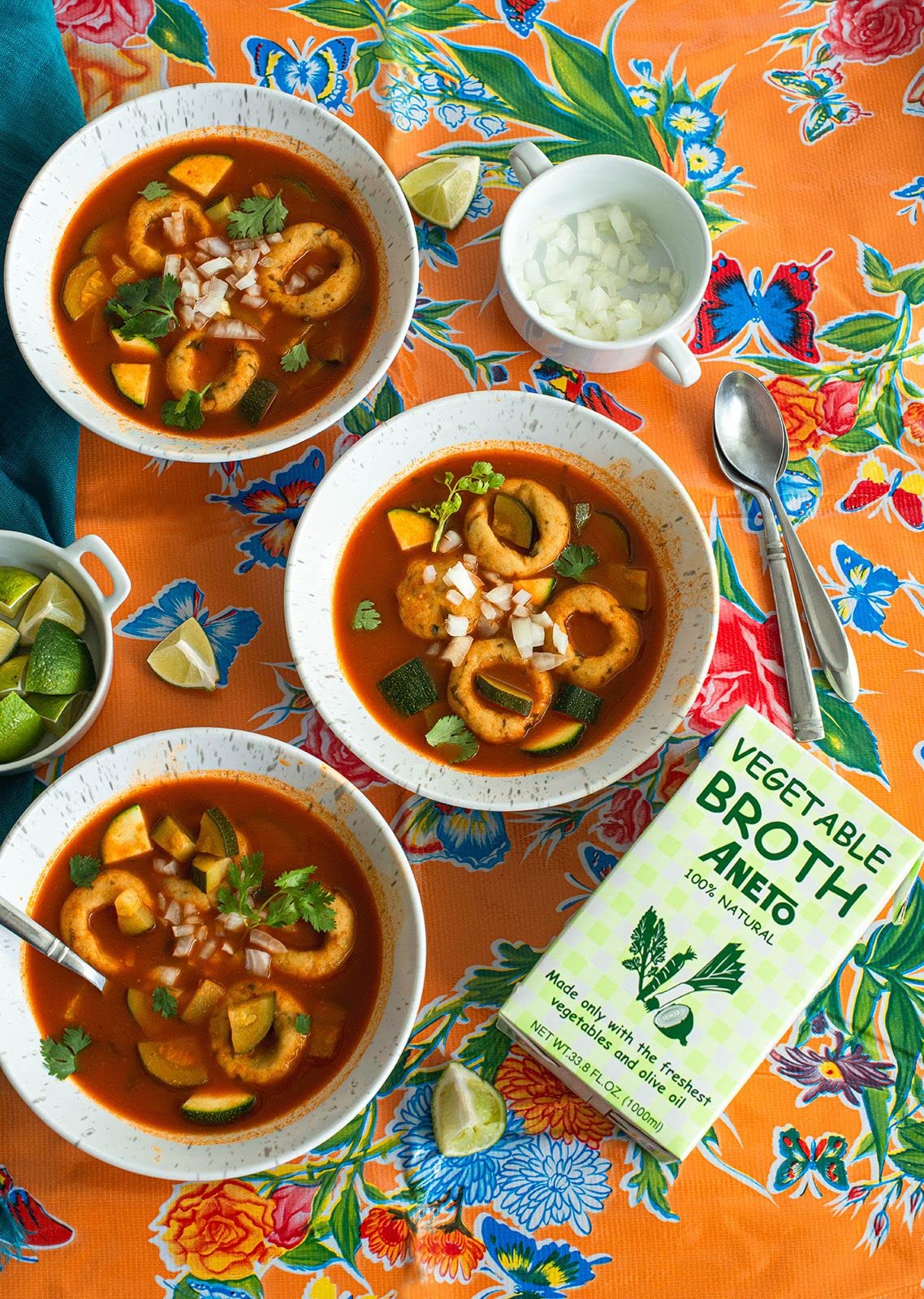 Aneto 100% Natural Vegetable Broth 34 Fluid Ounce | Made In Spain | Whole Ingredients | Gluten Free | (6)