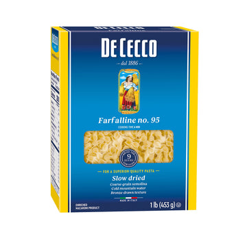 De Cecco Pasta No.95 Made In Italy High In Proteing & Iron Bronze Die, Farfalline, 16 Ounce (Pack Of 5)