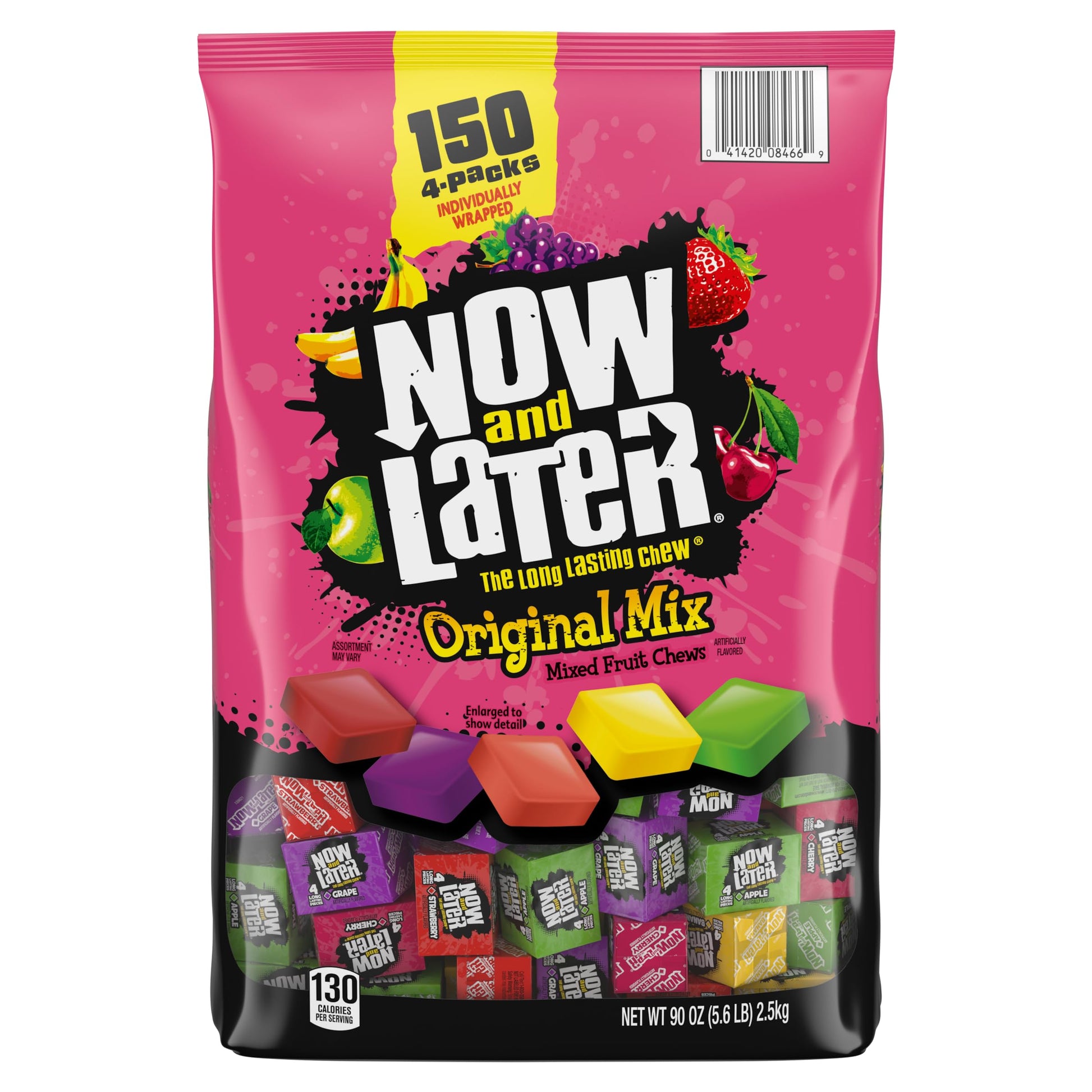Now and Later Candy, Original Mix, Chewy and Fruity, 150 count, 90 oz