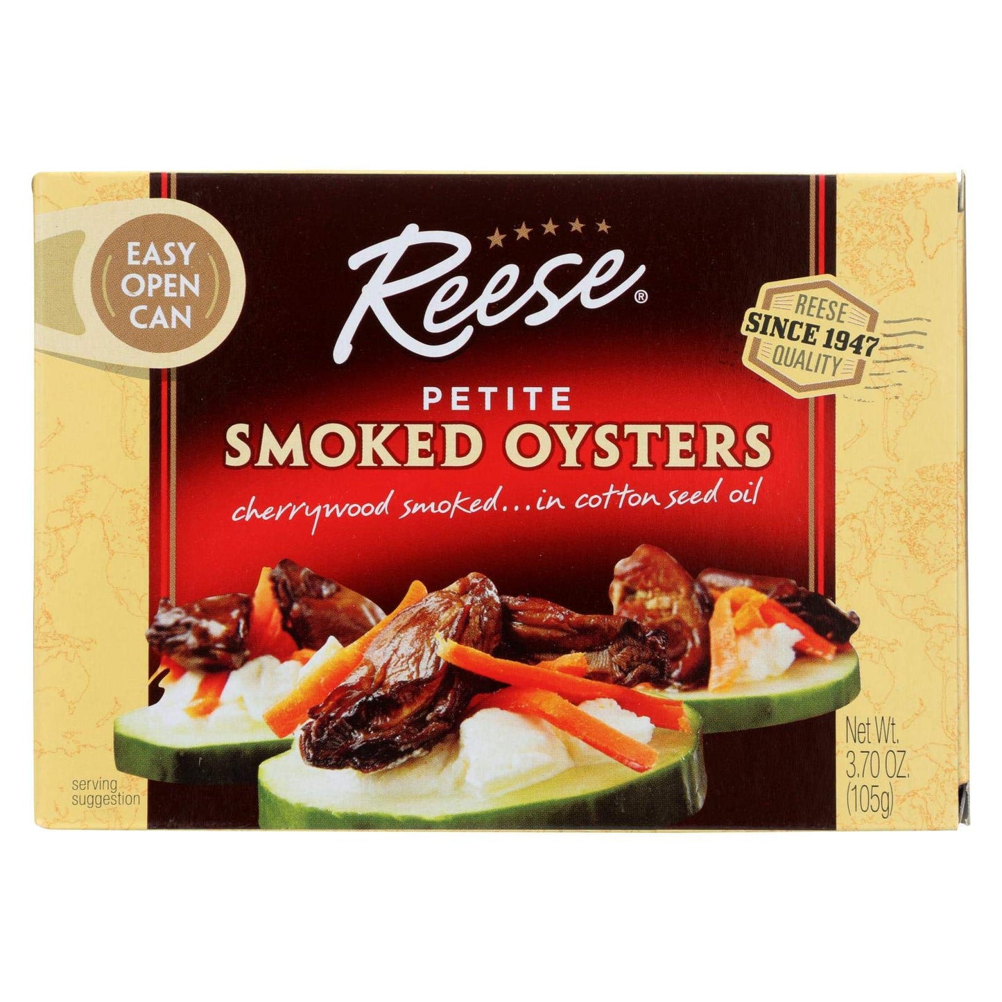Reese Smoked Oysters, Petite, 3.7 oz (Pack of 10), Model 070670005759
