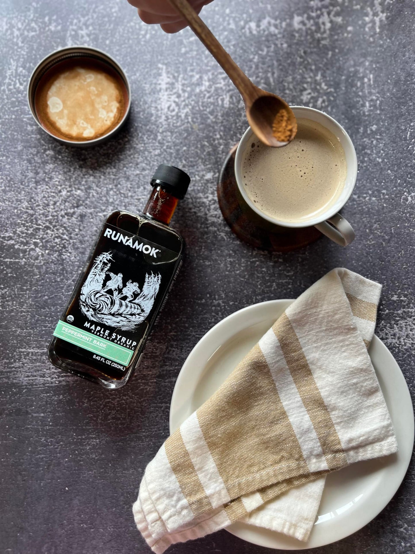 Runamok Maple Peppermint Bark Infused Maple Syrup - Gluten Free Natural Sweetener - 8.45 Fl Oz (Pack of 1)