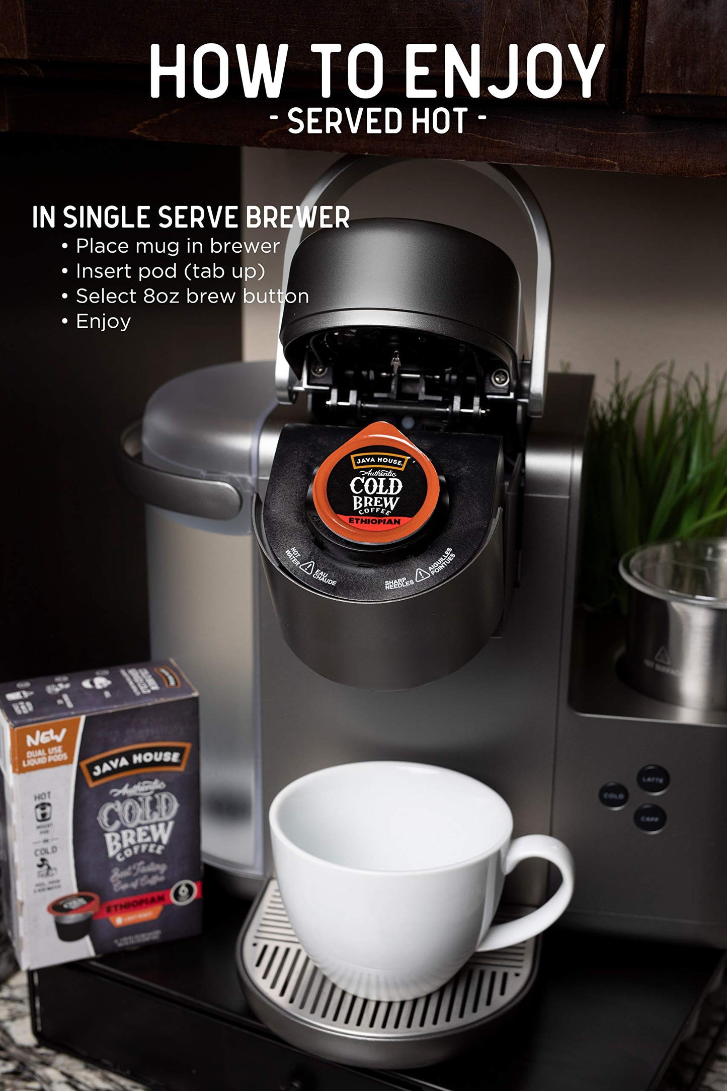 Java House Cold Brew Coffee Concentrate Single Serve Liquid Pods, Ethiopian, 1.35 Fl Oz (Pack Of 6)