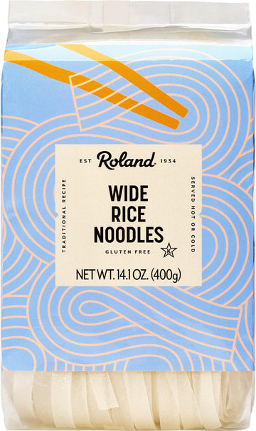 Roland Foods Wide Rice Noodles, 14.1 Ounce Bag, Pack of 1