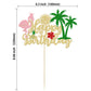 Gyufise 1Pcs Glitter Flamingo Happy Birthday Cake Topper Flamingo Cake Decoration For Hawaiian Luau Tropical Pineapple Theme Kid