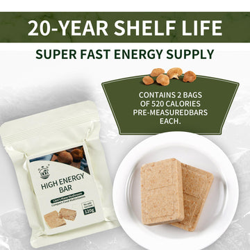 Emergency Food Ration Bars, Mushroom Flavor Survival Energy Bar Supply for Outdoor Camping Emergency Snowstorm Earthquake Disast