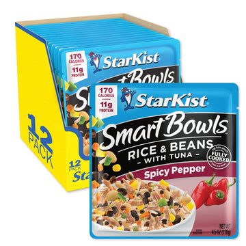 Starkist Smart Bowls Spicy Pepper, 4.5 Oz Pouch (Pack Of 12) – Features Rice & Beans With Wild Caught Light Tuna