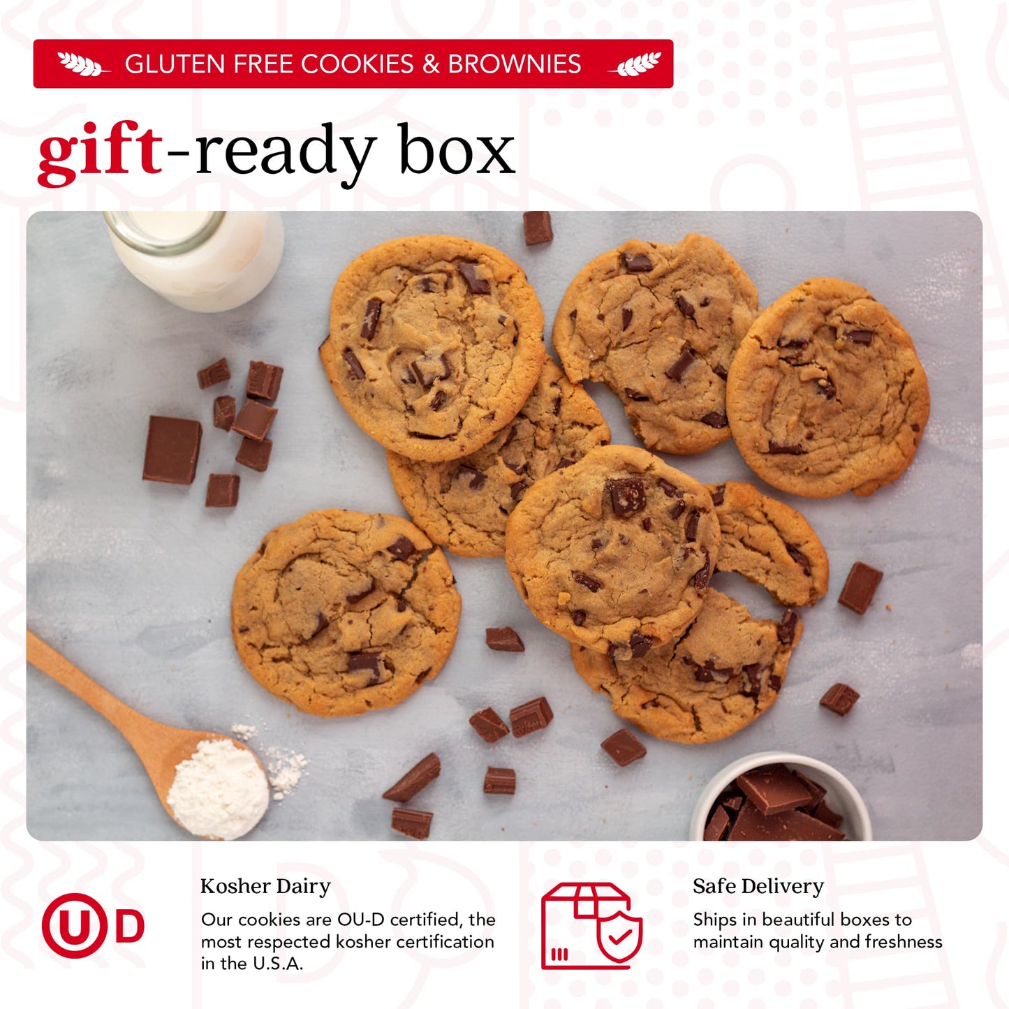 Davids Cookies Gluten-Free Chocolate Chip Cookies and Brownies - Gourmet Bakery Desserts Ideal for a Delightful Food Gift for F