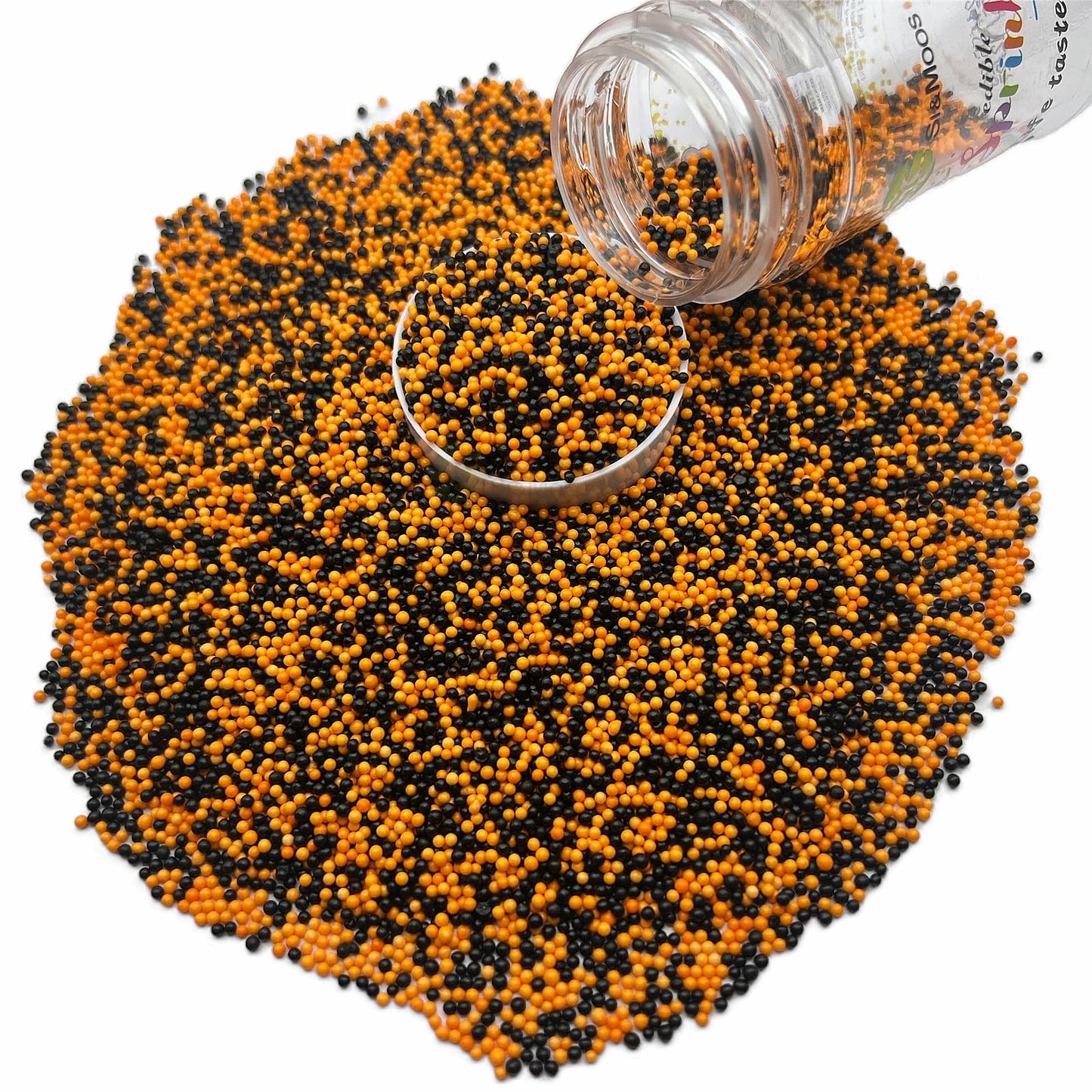 Se Si&Moos Orange And Black Nonpareils Sprinkles Orange And Black Sprinkles For Cupcakes Halloween Cake Decorations Christmas Co