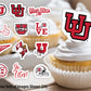 University Of Utah Utes Cupcake Toppers (24 Pcs) University Of Utah Party Supplies For Football Tailgating, Birthday Party, Utah