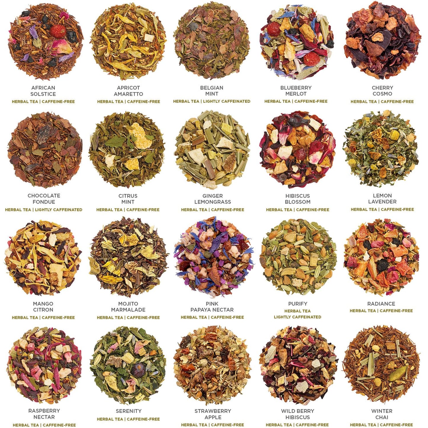 Tea Forte Warming Joy Holiday Herbal Enhanced Tea Chest Gift Sampler, 40 Count, 2 Of Each Variety Blend Individually Wrapped Handcrafted Pyramid Infuser Bags
