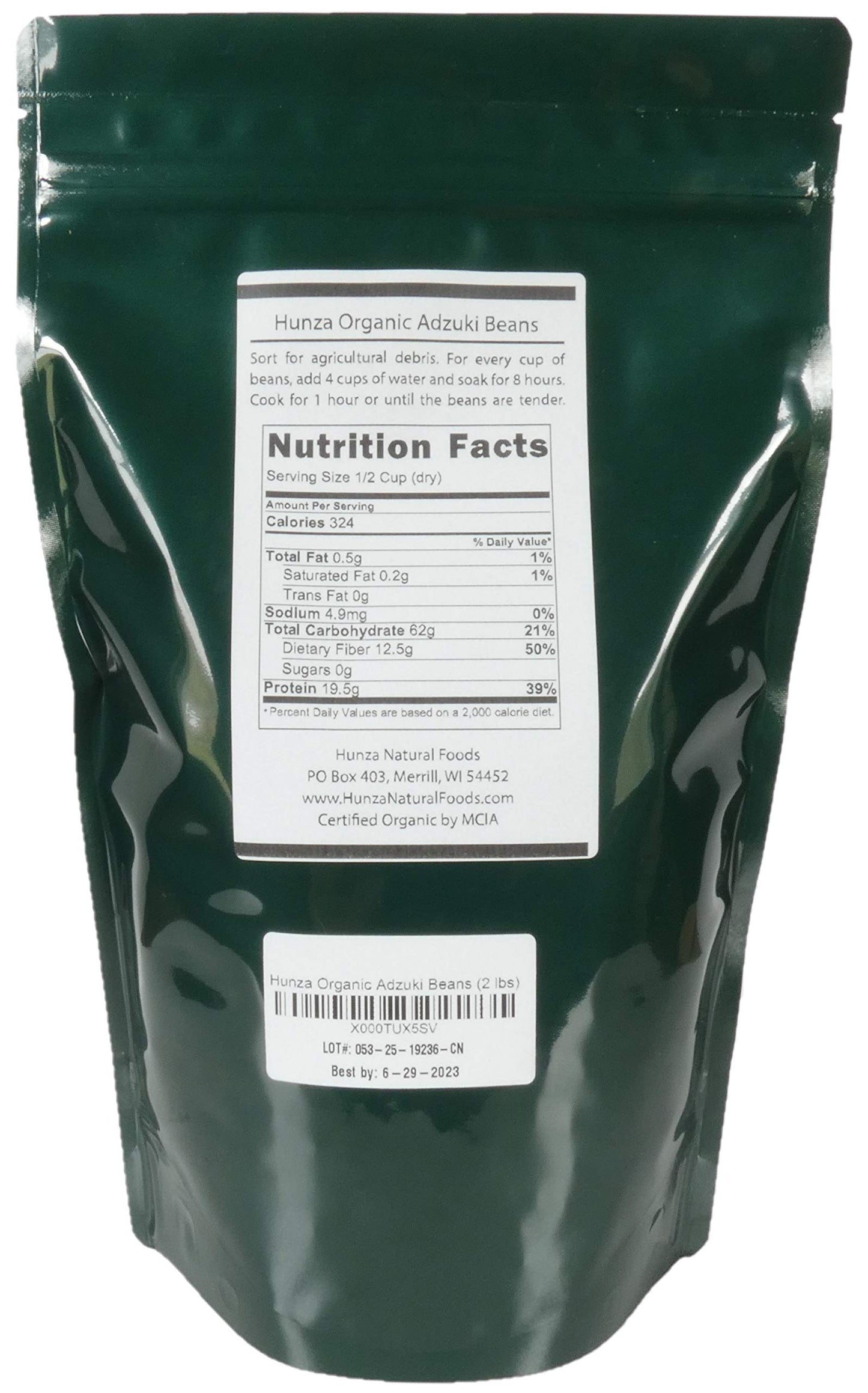 Hunza Organic Adzuki Beans - 32 Ounce (Pack of 1) - Non-GMO, Gluten-Free, Vegan