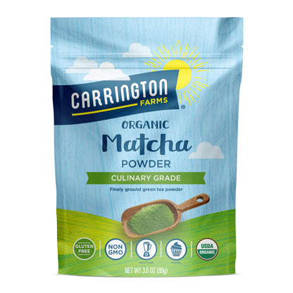 Carrington Farms Organic Matcha Powder - Finely Milled Japanese Green Tea Leaves - Bold & Rich Flavor, Antioxidant Energy Booste