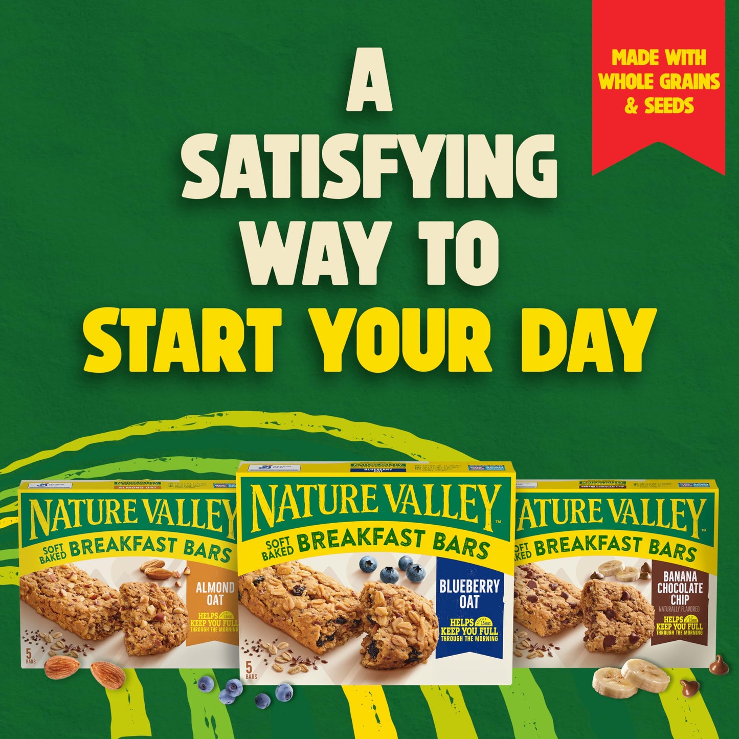 Nature Valley Soft Baked Breakfast Bars, Banana Chocolate Chip, Morning Snacks, 5 Count, 8.85 Oz