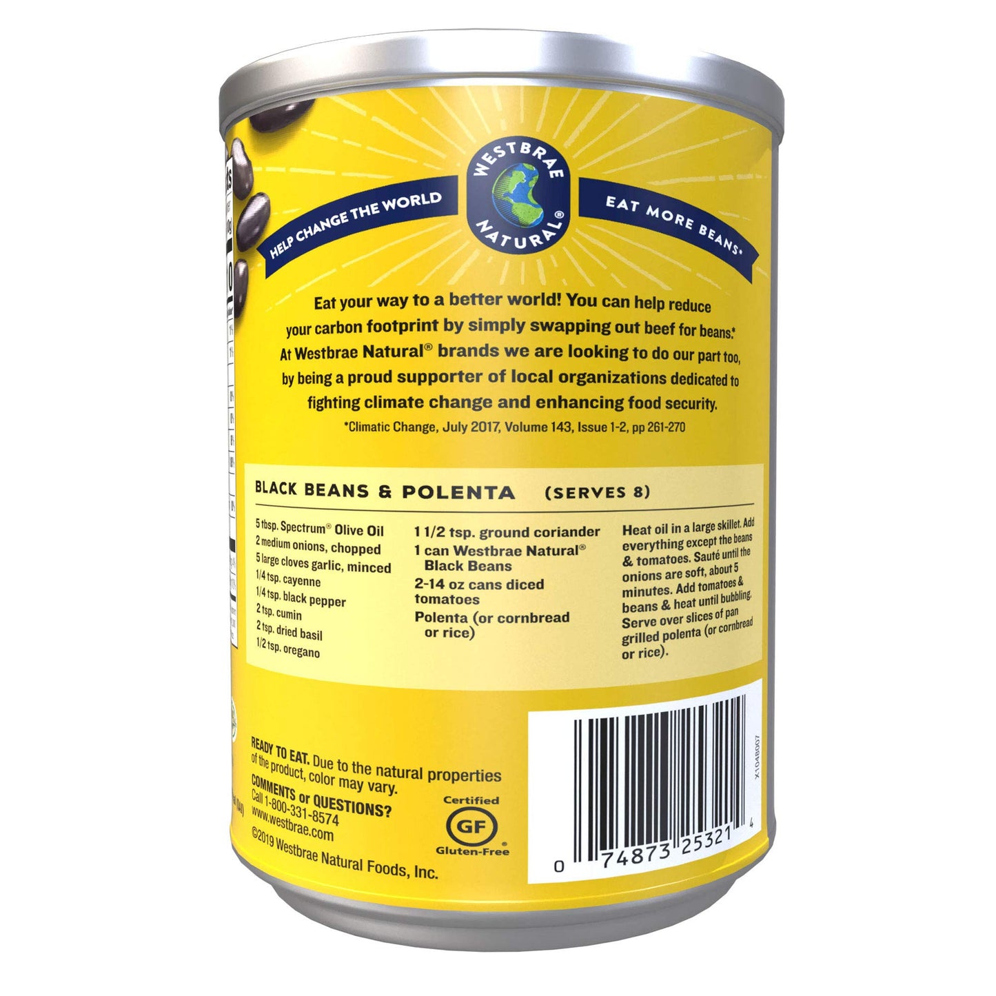 Westbrae Natural Organic Black Beans, No Salt Added, 25 Oz (Pack Of 12)