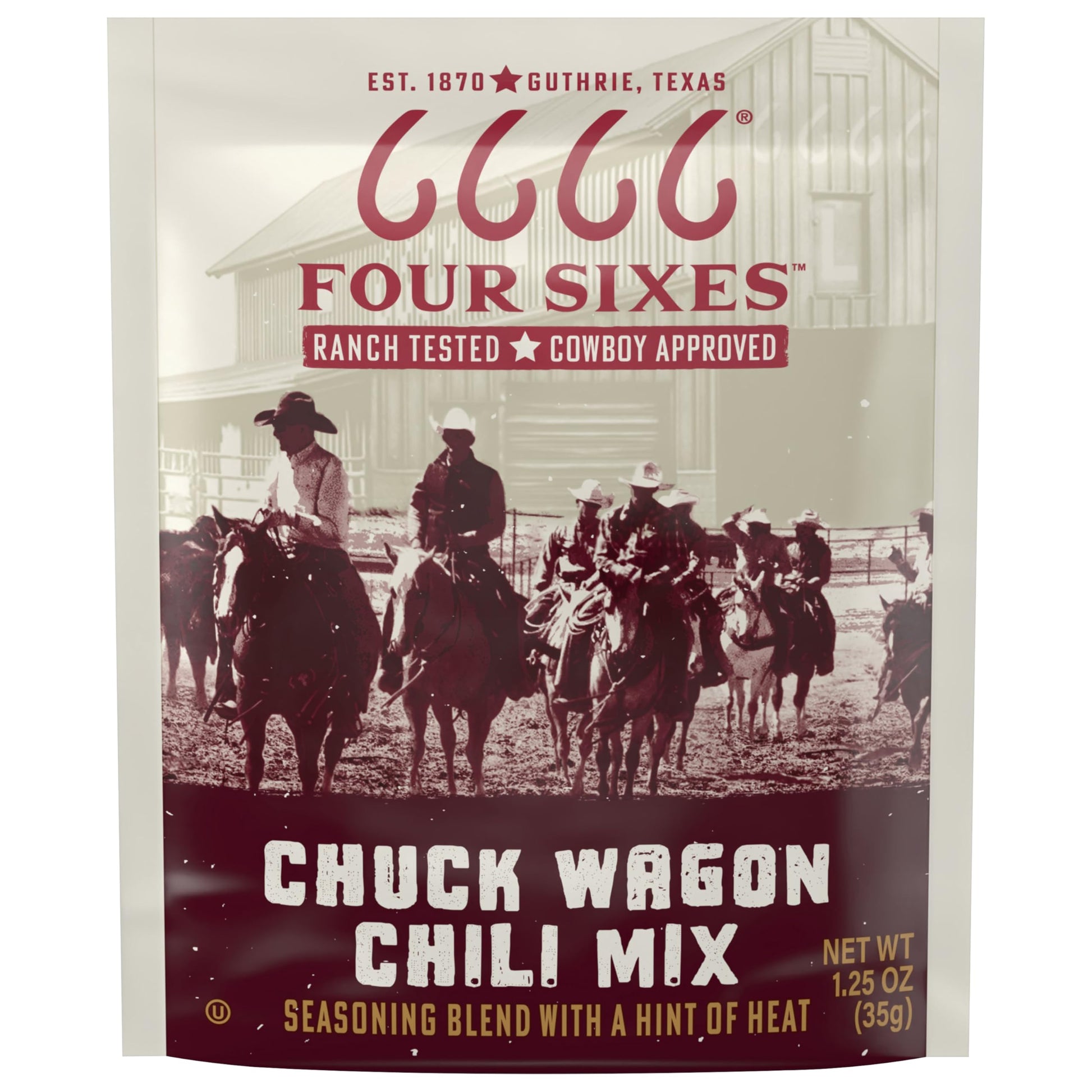 6666 Four Sixes Chuck Wagon Chili Seasoning Mix, 1.25 Ounce (Pack of 12)