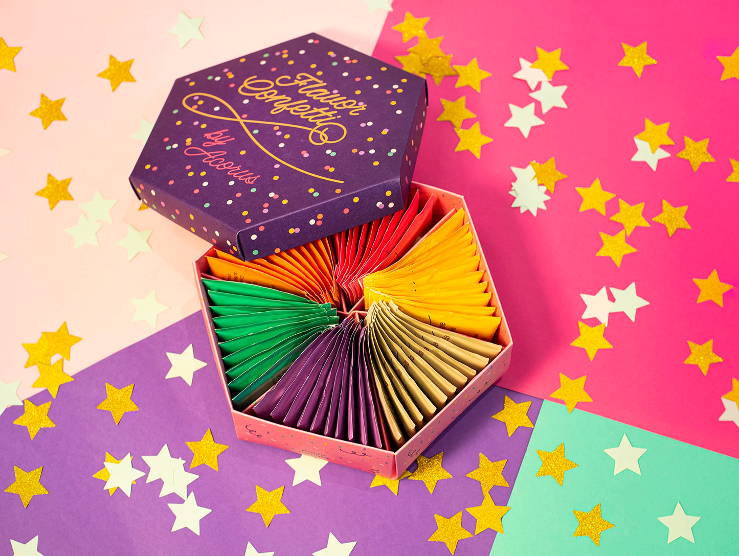 ACORUS | Flavor Confetti Tea Assortment | Natural Fruit and Herbal Tea Gift Set | Celebrate with 6 Different Flavors | Large Sel