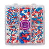 Sentovac Patriotic Sprinkles Red White and Blue Nonpareils Jimmies Star Mix Edible Sprinkle for Cake Decorating Candy Cookie Bak