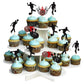 28 Pcs Bowling Cupcake Toppers Glitter Bowling Alley Players Cupcake Picks Bowling Sports Cake Decorations For Indoor Bowling Al