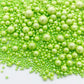 Weraru Edible Green Pearl Sugar Sprinkles Candy Mixing Size Baking Edible Cake Decorations Cupcake Toppers Cookie Decorating Cel