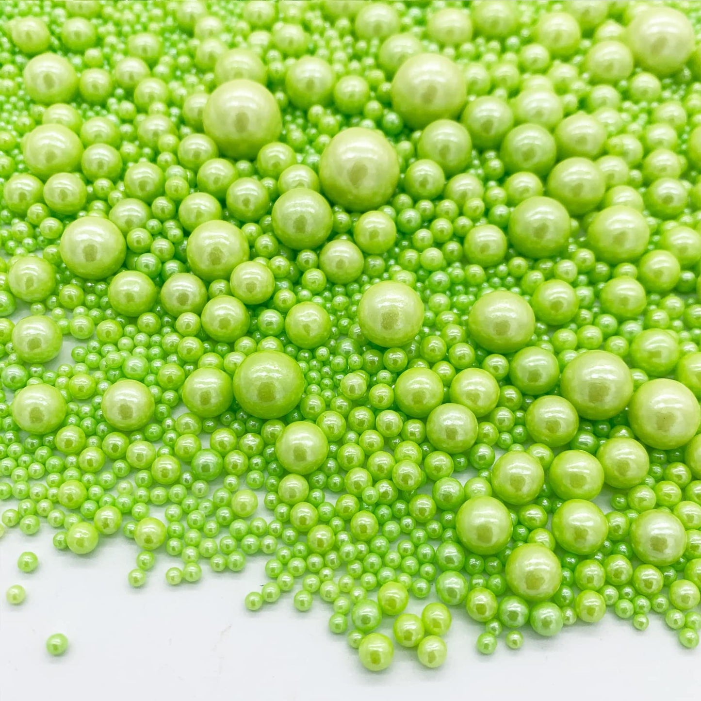 Weraru Edible Green Pearl Sugar Sprinkles Candy Mixing Size Baking Edible Cake Decorations Cupcake Toppers Cookie Decorating Cel
