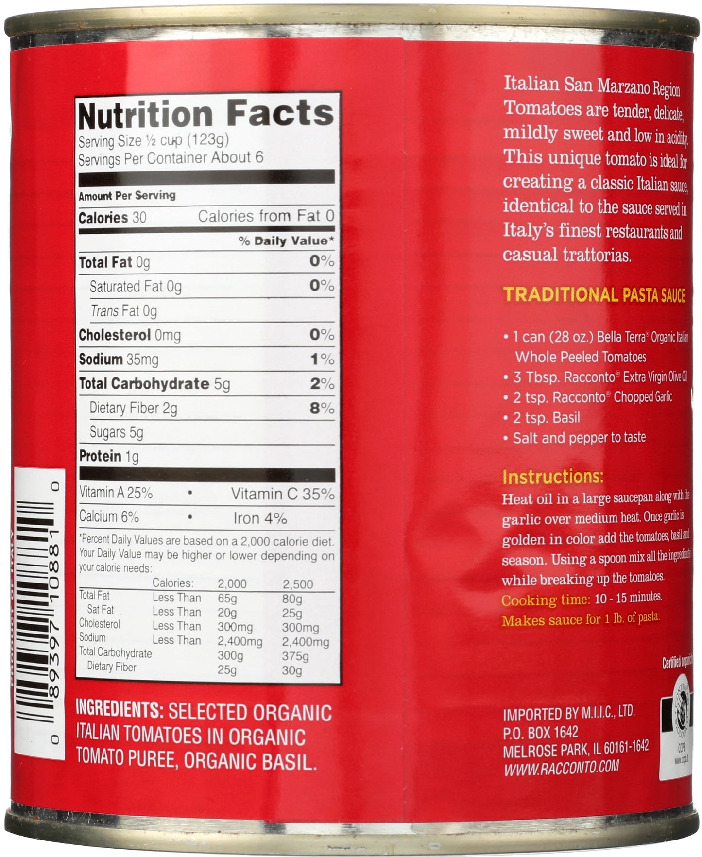 100% San Marzano Tomato 28 Ounces (Case Of 12)