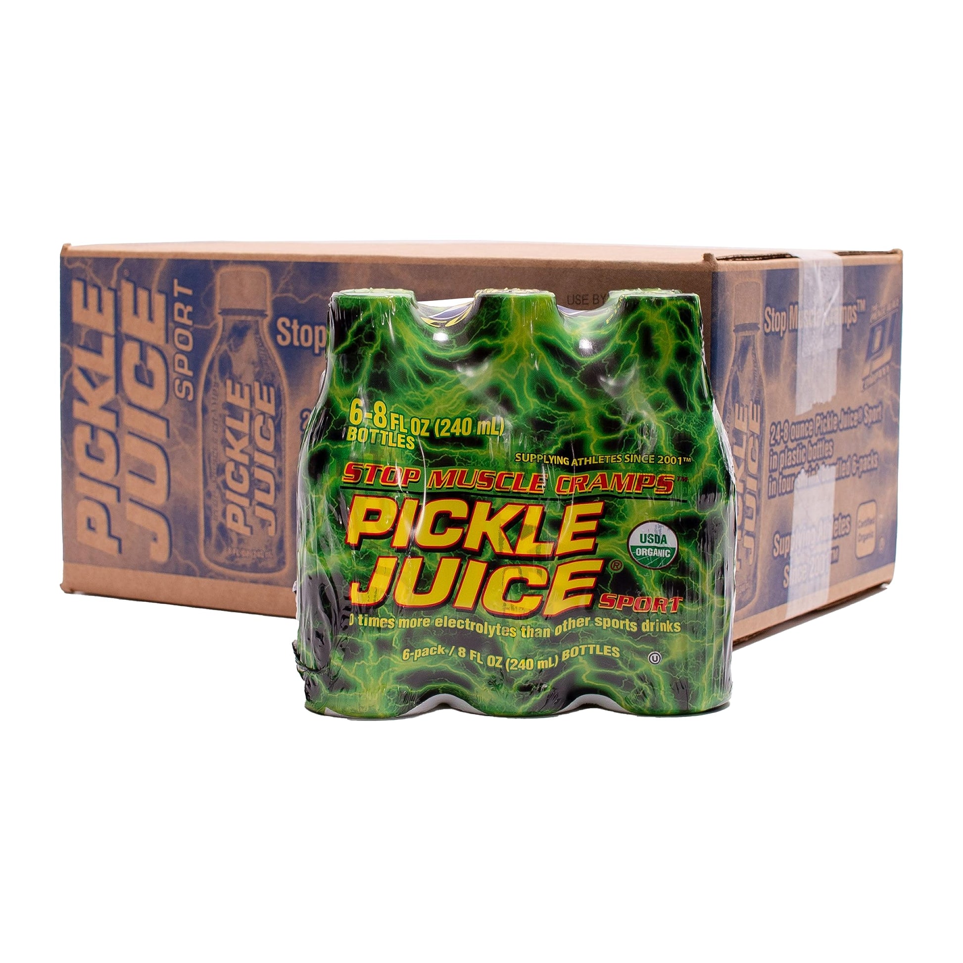 Pickle Juice Sports Drink, Organic Muscle Cramp Relief, 8 oz Bottles, 24 Pack, Transparent
