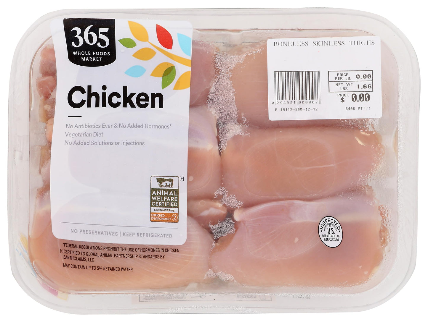 365 By Whole Foods Market, Boneless Skinless Chicken Thighs