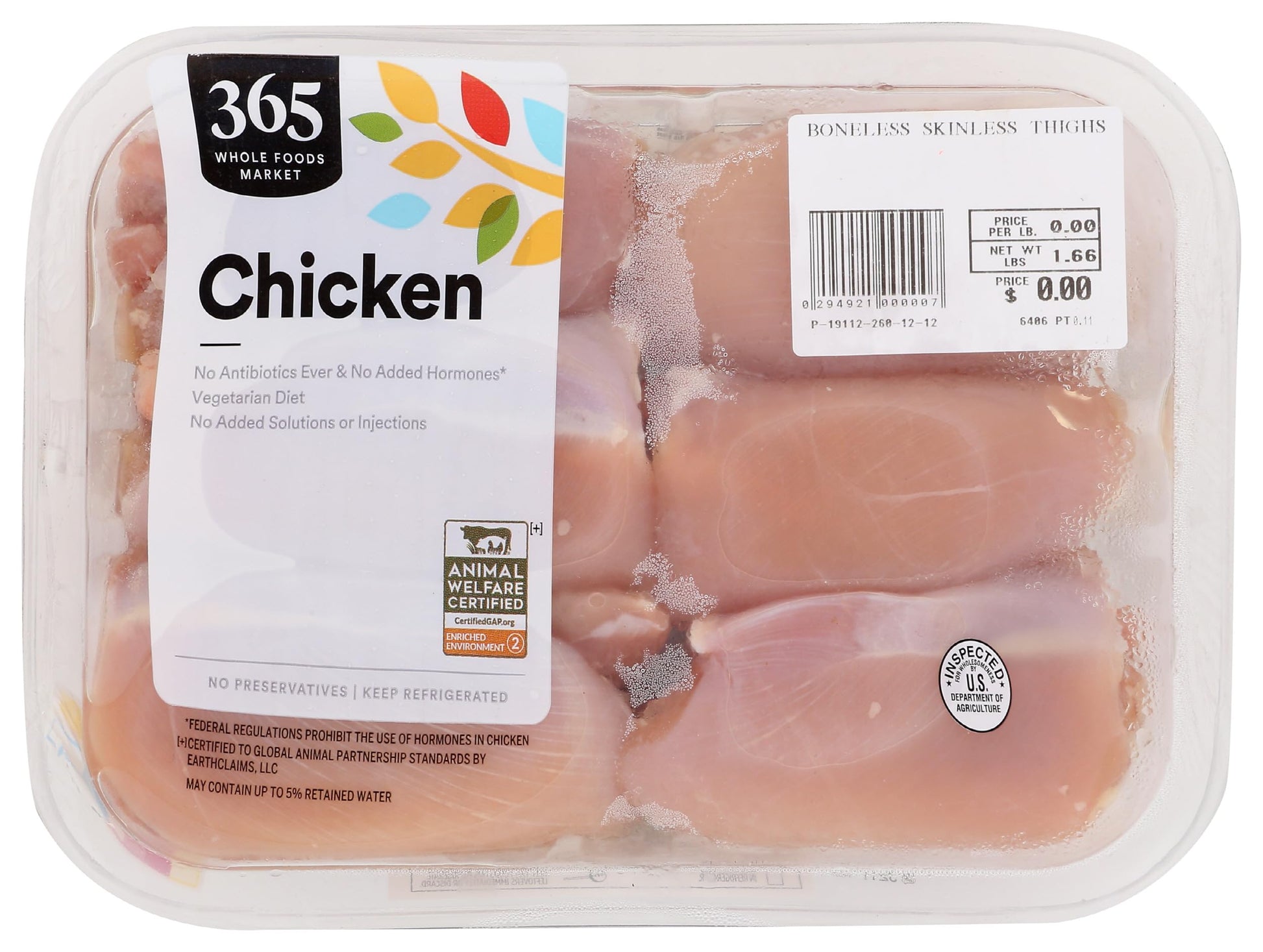 365 By Whole Foods Market, Boneless Skinless Chicken Thighs