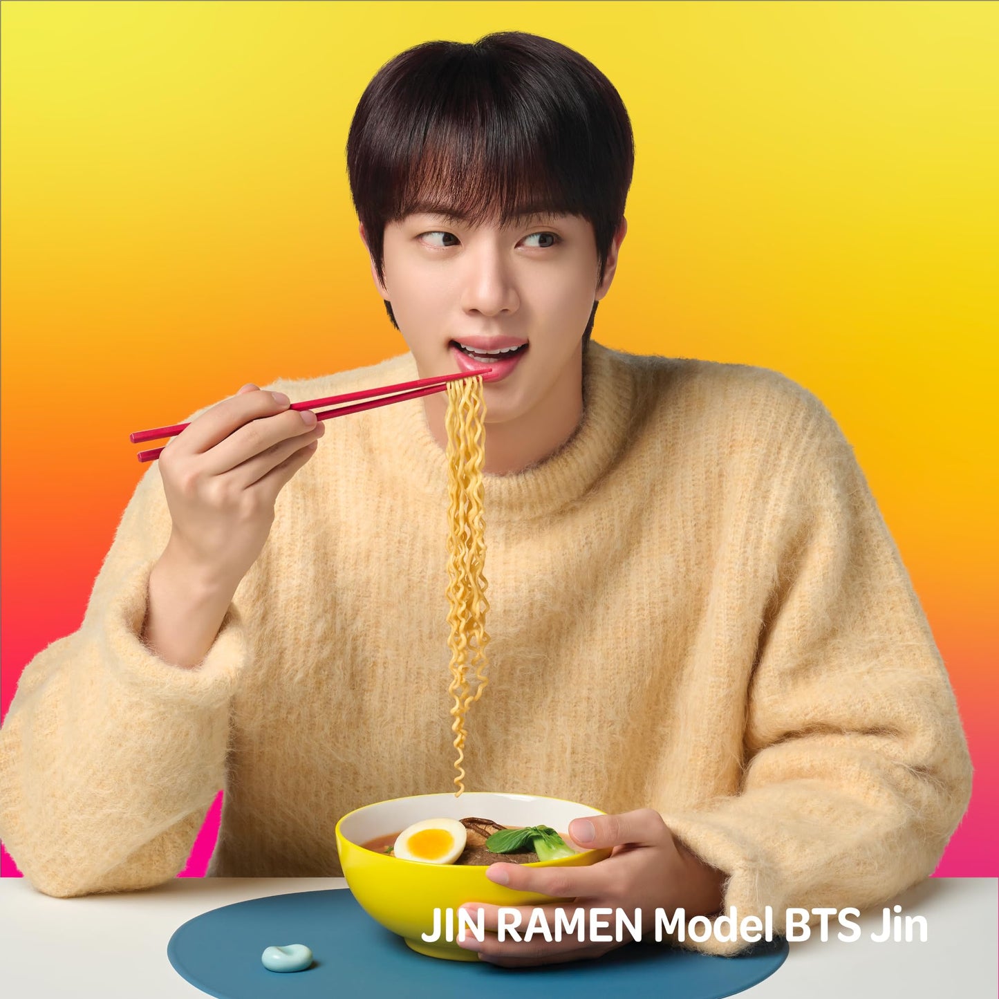 Otoki Jin Ramen Mild Bowl, Bts Jin & Jin Ramen Edition, Authentic Korean Instant Noodles With Beef Bone Broth, Savory & Mild Fla