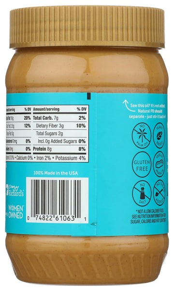 Crazy Richards 100% All-Natural Creamy Peanut Butter, No Added Sugar Peanut Butter Non-GMO, Vegan (16 Ounce (Pack of 1))