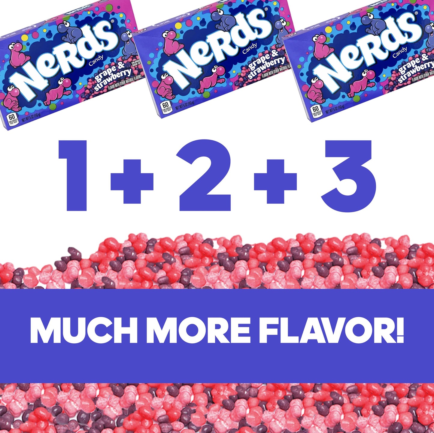 Grape & Strawberry 5 Oz 3 Pack Theater Box - Tangy & Tasty Candy With Two Classic Flavors - Seriously Strawberry & Gotta-Have Gr