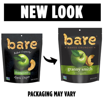Bare Baked Crunchy Apple Chips, Granny Smith, Gluten Free, 3.4 Ounce Bag, 6 Count