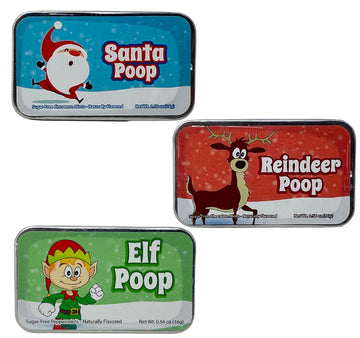 Christmas Poop Mints - Christmas Novelty Candy Mint Tins Gag Gifts (Set Of 3) Funny Christmas Stocking Stuffers Idea For Adults,