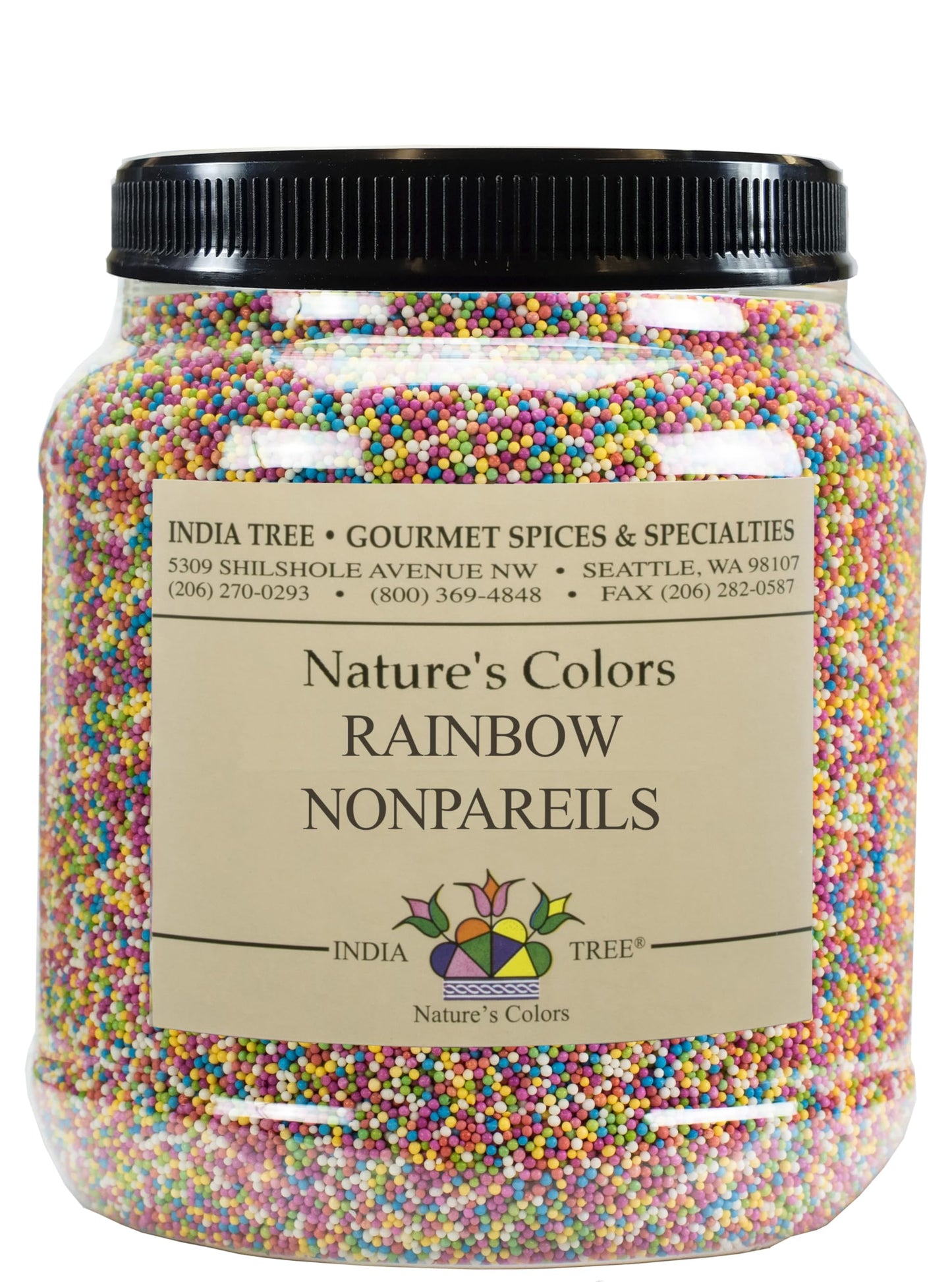 India Tree Nature's Colors Rainbow Nonpareils, 3.4 lb | Rainbow, Natural, Vegan, Red-3 Free