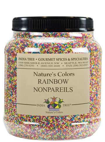 India Tree Nature's Colors Rainbow Nonpareils, 3.4 lb | Rainbow, Natural, Vegan, Red-3 Free