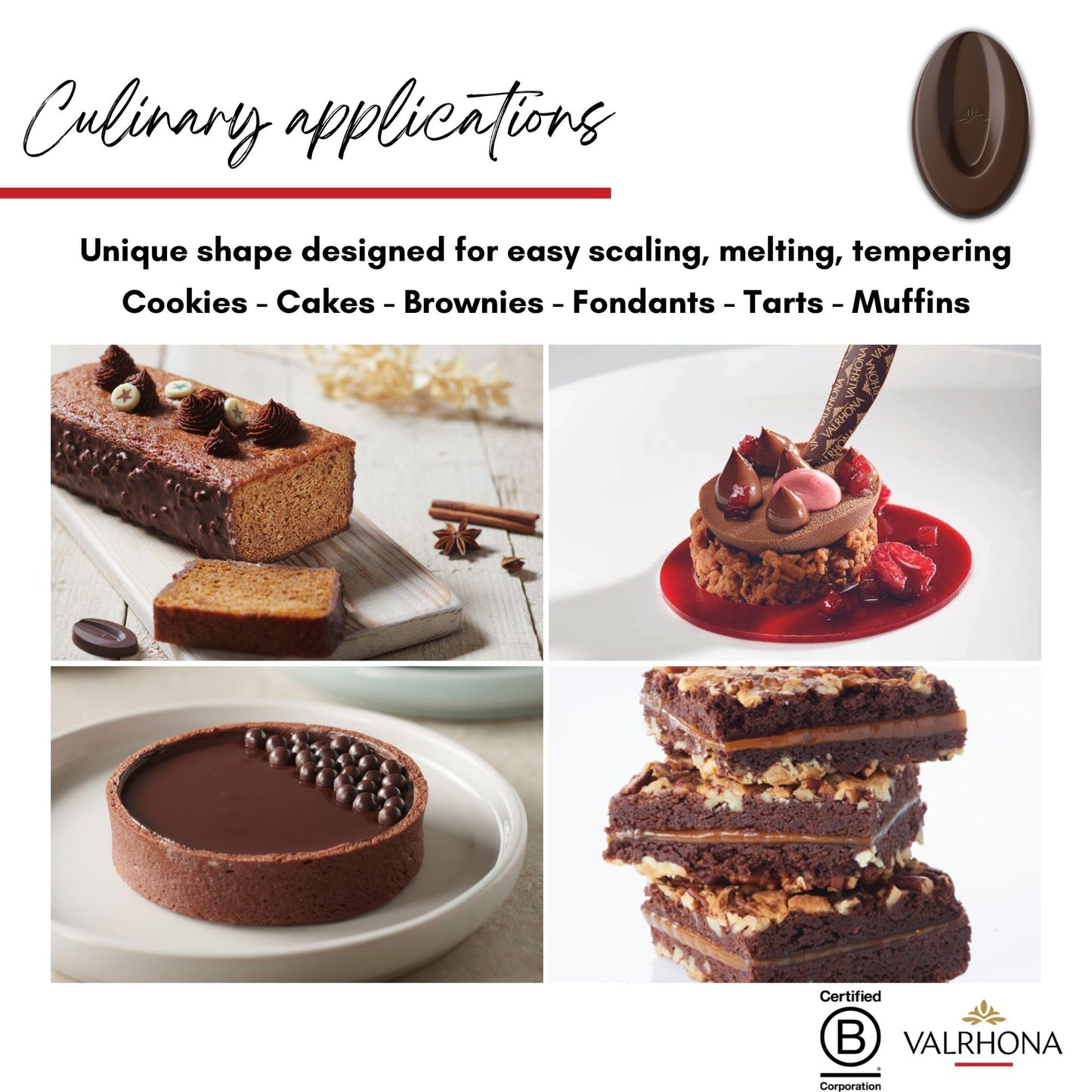 VALRHONA Dark Chocolate Discs 60% Cacao Organic Fair Trade 1kg Pack
