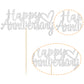 Gyufise 1Pc Happy Anniversary Cake Topper Anniversary Cake Decorations Silver Glitter Wedding Anniversary Cake Topper Supplies P