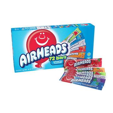 Airheads Candy Bars, Chewy Fruit Taffy, 72 Individually Wrapped Bars, Assorted, Back to School, Parties, Model 00-VGGBJC-47