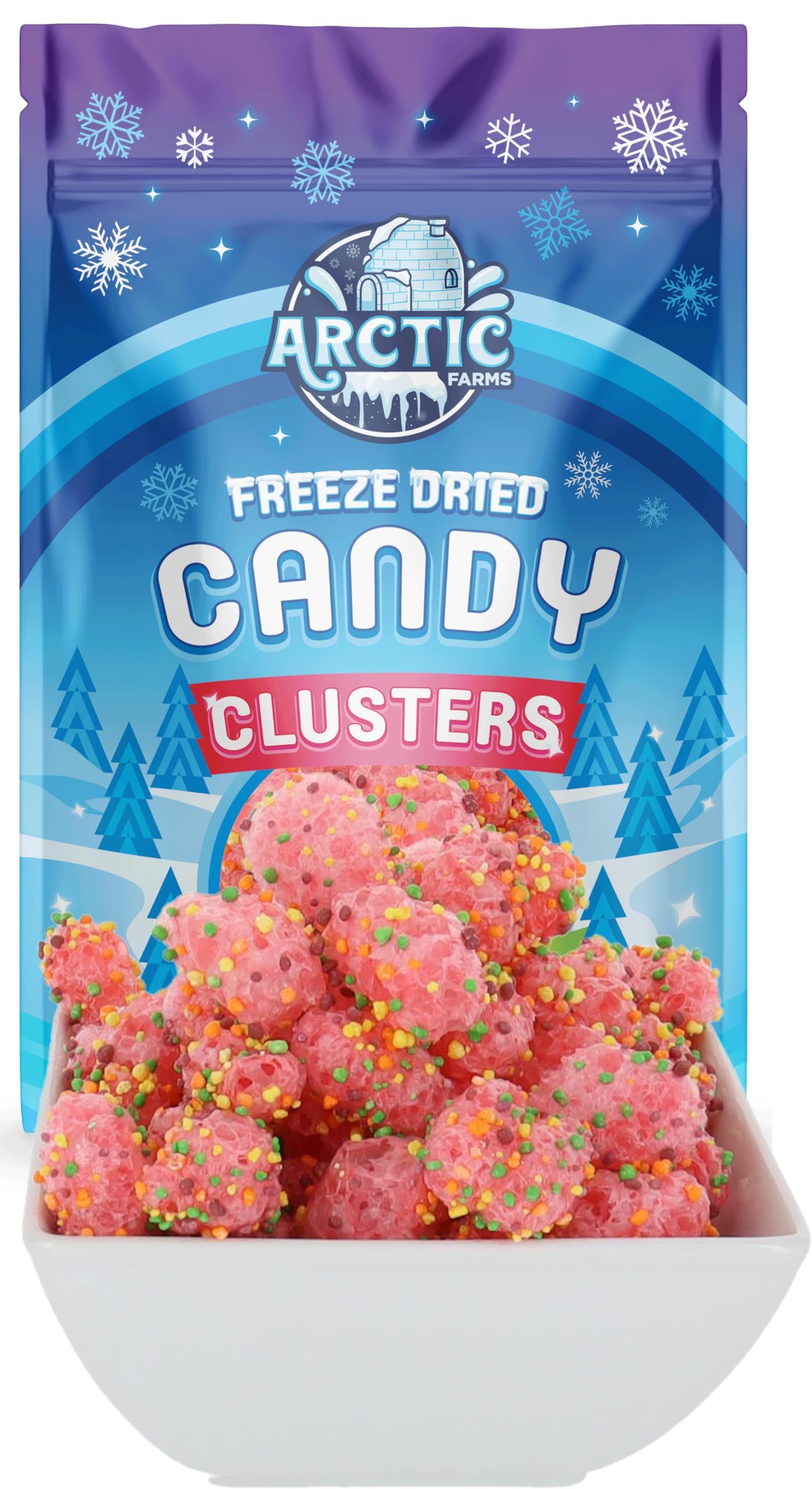 Arctic Farms Freeze Dried Candy Clusters Candies 2Oz Bagged And Boxed (Rainbow)
