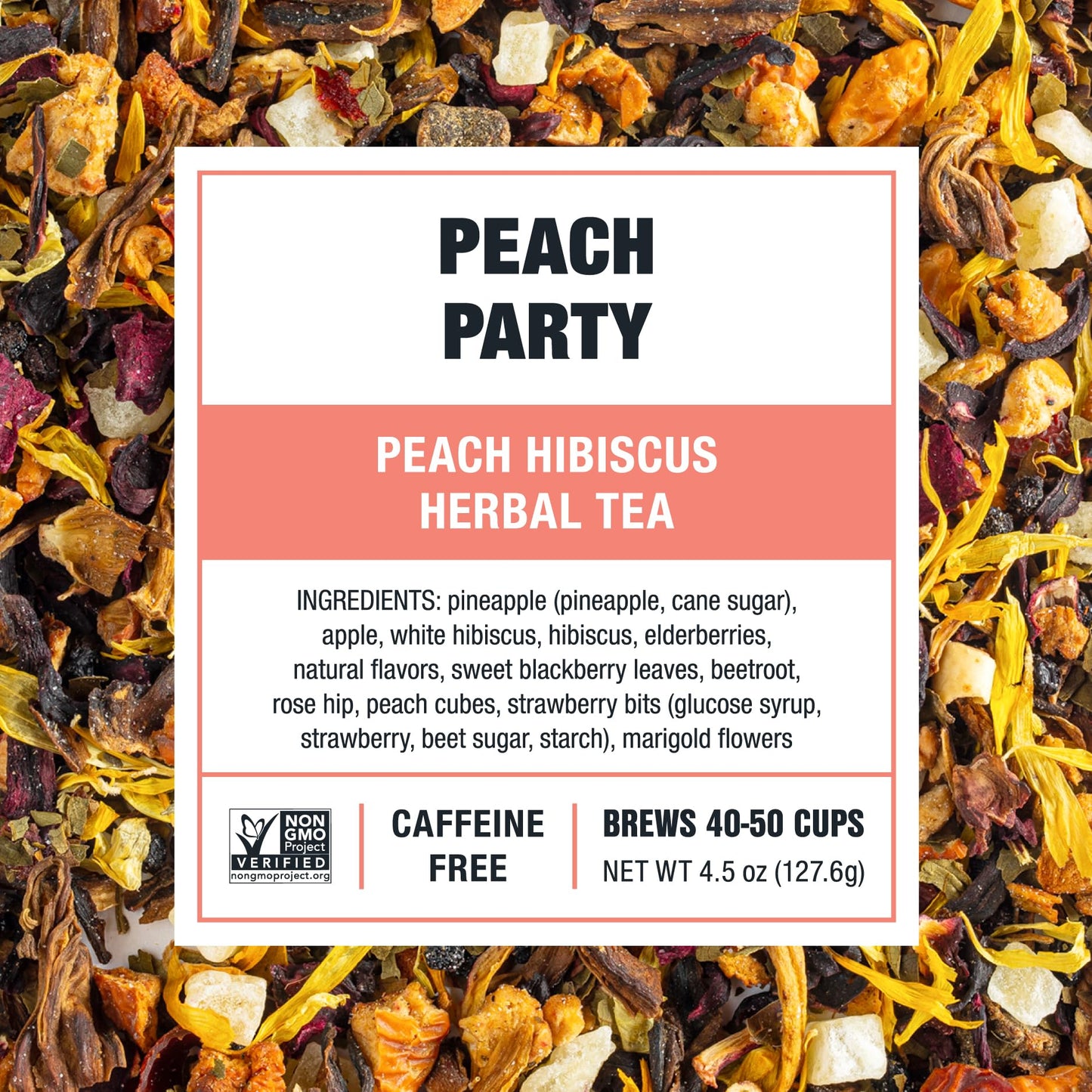 Tiesta Tea Peach Party Herbal Infusion - Non-Caffeinated Loose Leaf Tea, 4.5oz Refillable Tin, Makes Hot or Iced, Model 24132