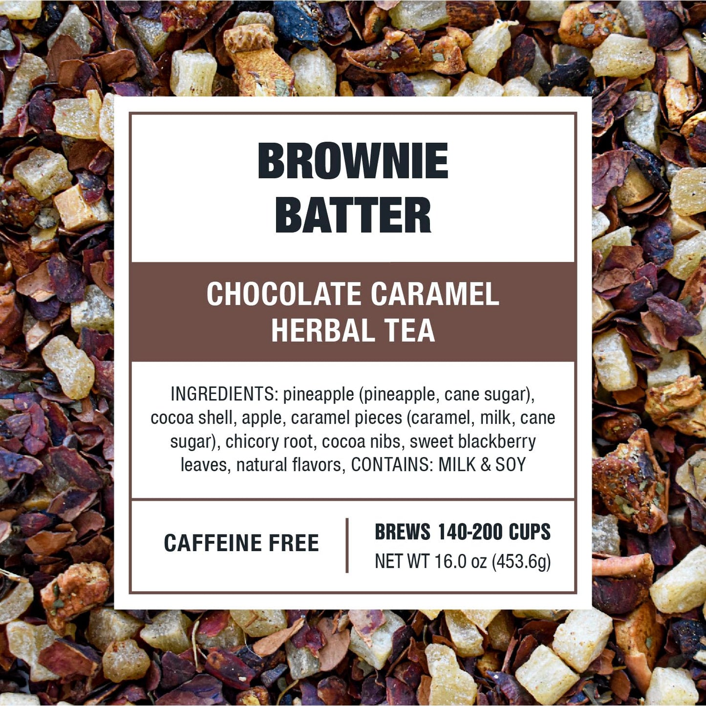Tiesta Tea Brownie Batter Herbal Tea, Non-Caffeinated Blend, 16 oz Bulk Pouch, Makes 140-200 Cups, Chocolate Caramel Flavor