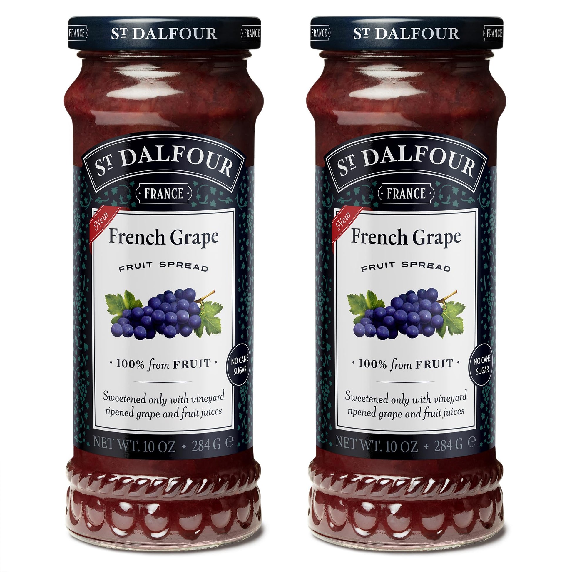 St. Dalfour French Grape Fruit Spread - 10oz - 100% from Fruit, No Artificial Ingredients, Non-GMO, No Cane Sugars, All Natural 