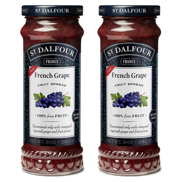 St. Dalfour French Grape Fruit Spread - 10oz - 100% from Fruit, No Artificial Ingredients, Non-GMO, No Cane Sugars, All Natural 