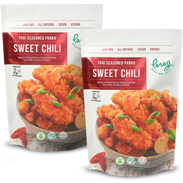 Panko Japanese Style Toasted Bread Crumbs (9 oz) - Thai Sweet Chilli Flavor - Seasoned & Flavored Bread Crumbs - Add crunch & Cr