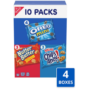 Nabisco Cookie Variety Pack, Oreo Mini, Nutter Butter Bites, Chips Ahoy! Mini, 40 Snack Packs (4 Boxes)