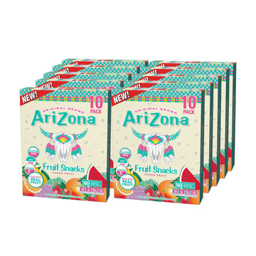 AriZona Fruit Snacks, Mixed Fruit - 10 Boxes of 10 ct. 0.9oz Bags (Total 100 ct. 0.9oz Bags) - Gluten Free - Gummy Chews