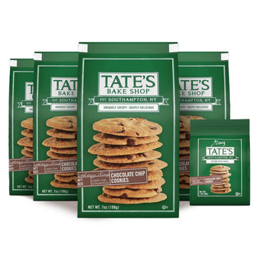 Tates Bake Shop Chocolate Chip Cookies Variety Pack, 5 Bags, 7 oz & 1 oz, Brown